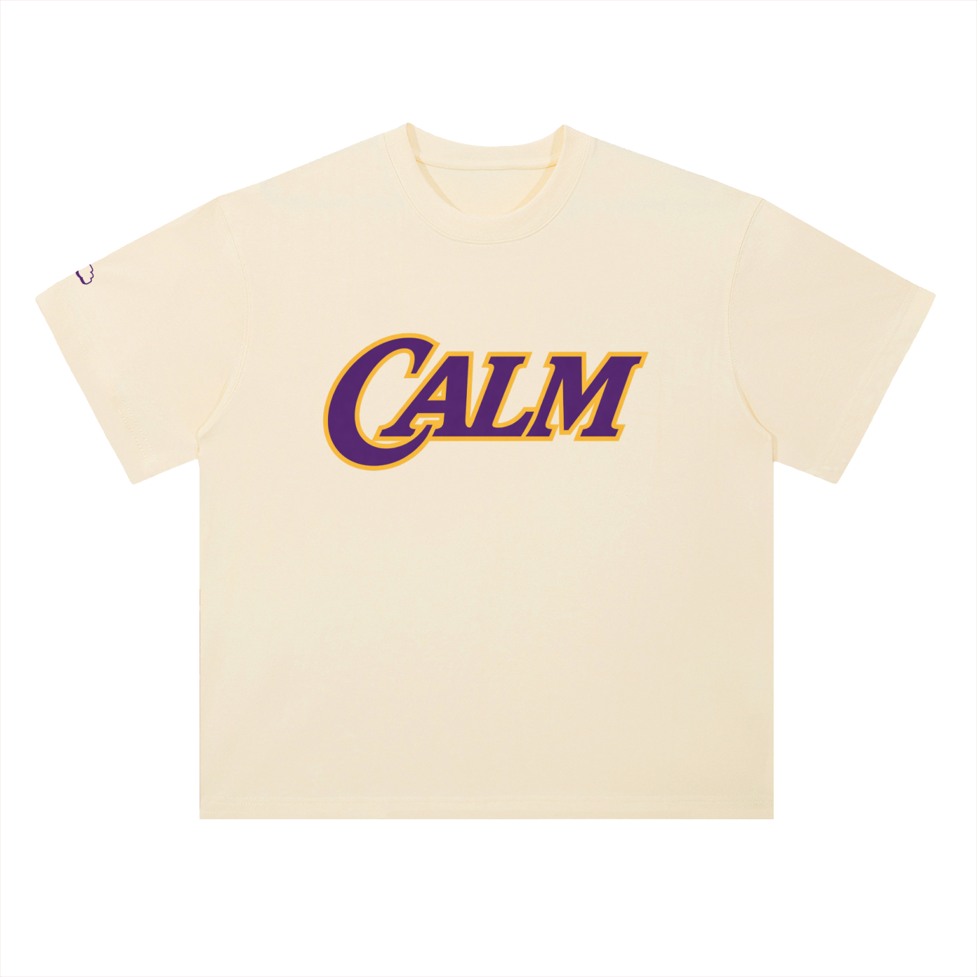 CALM Show Heavyweight Drop Shoulder Cotton Tee–Cream