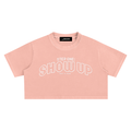 Step One Women's Crop Tee—Pink/White (Swipe)