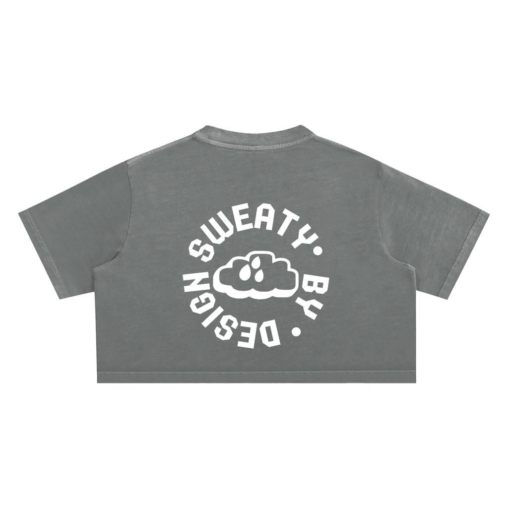 Step One Women's Crop Tee—Dark Gray/White (Swipe)