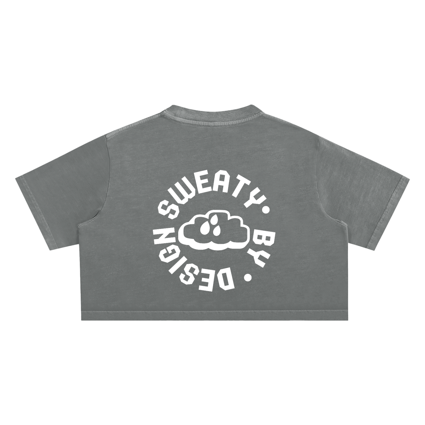 Step One Women's Crop Tee—Dark Gray/White (Swipe)