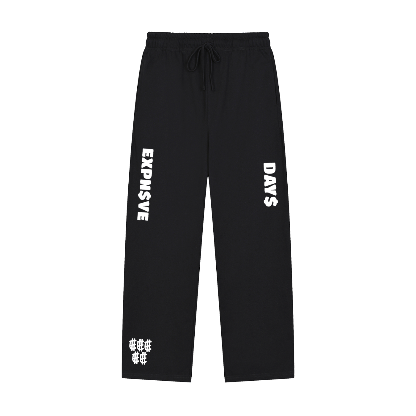 EXPN$VE DAY$ SWEATPANTS — BLACK/WHITE
