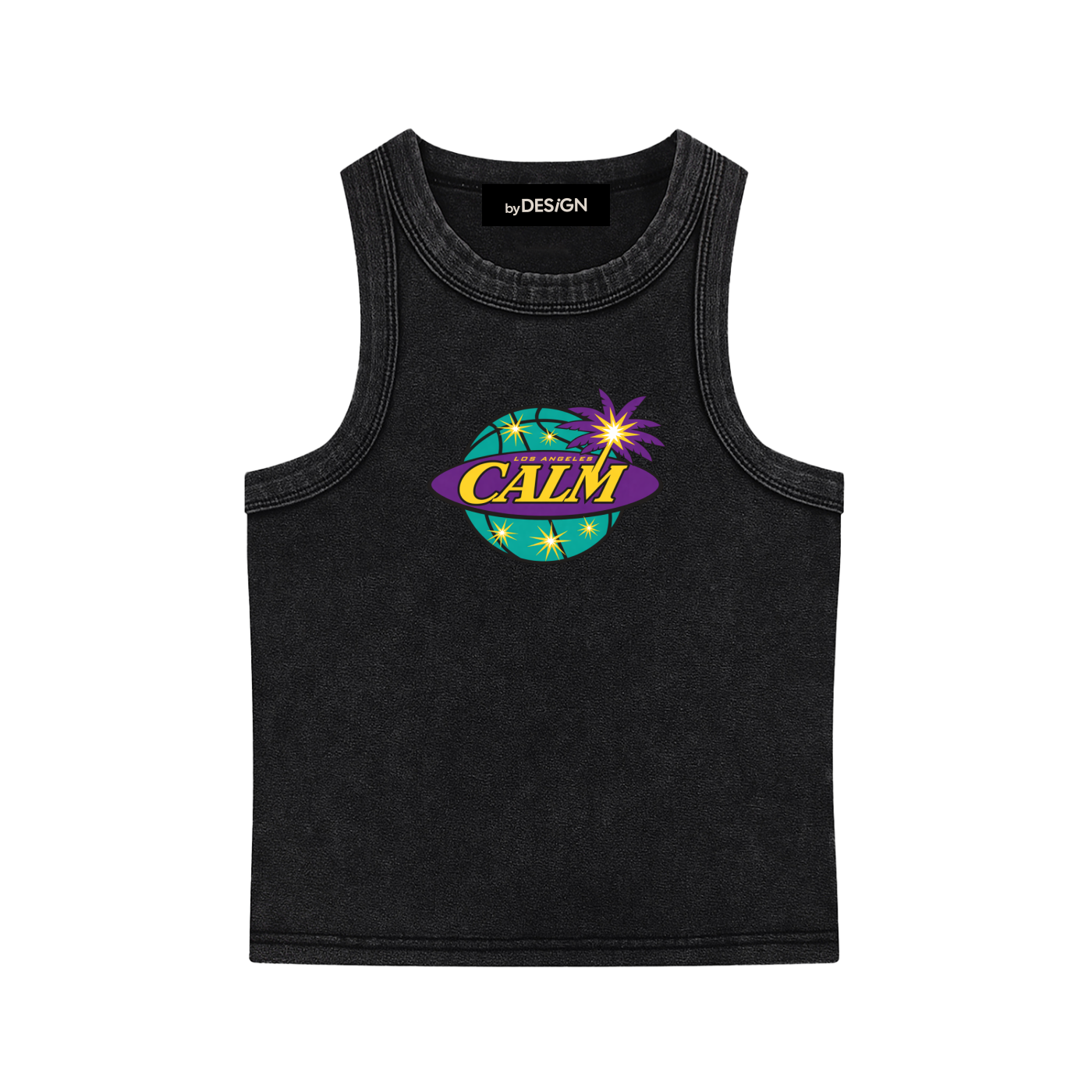 CALM Spark snow Washed Tank—Black
