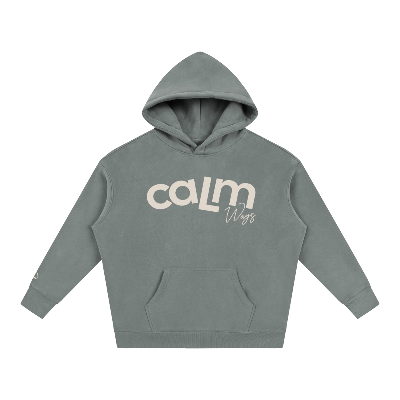 Calm Ways Oversized Hoodie—Washed Gray (Swipe)